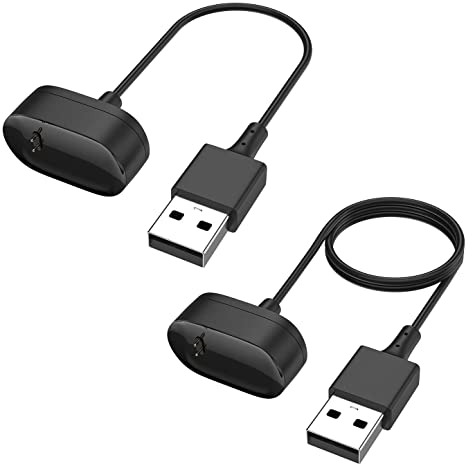 EEweca 2-Pack Charging Cable for Fitbit Ace 2, 0.5 ft   1.65 ft