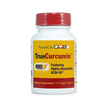 TrueCurcumin Curcumin - 30 Capsules 500mg Turmeric BCM Pain & Inflammation 95% Curcuminoids Complex Tumeric