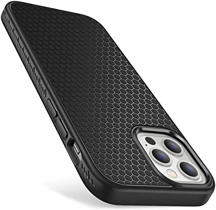 MOBOSI Rock Compatible with iPhone 12/iPhone 12 Pro Case, Slim Fit Lightweight Protective Cover Shockproof Matte Case Compatible with iPhone 12 6.1 Inch (2020 Release), Black