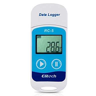 Elitech Data logger USB LCD Display Data logger 32000 points Record Capacity ( RC-5,Blue)