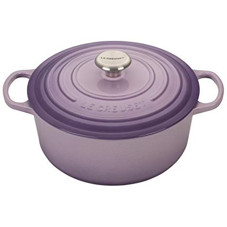 Le Creuset LS2501-26BPSS Signature Enameled Cast-Iron 5-1/2-Quart Round Dutch Oven, Provence