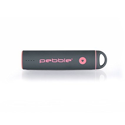 Veho limited edition Breast Cancer Now Pebble Powerstick (2600mAh Emergency Portable Rechargeable Power Bank with MFI Lightning cable) - Grey