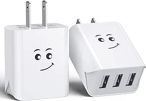 Upgraded USB Wall Charger, 3.1A 3-Port 3-Pack UL Certified Charging Block USB Plug Cube Compatible for iPhone 11/Xs/XS Max/XR/X/8/7/6/Plus,iPad Air/Mini,Galaxy10/9/8/7,Note9/8,Nexus (White-2)