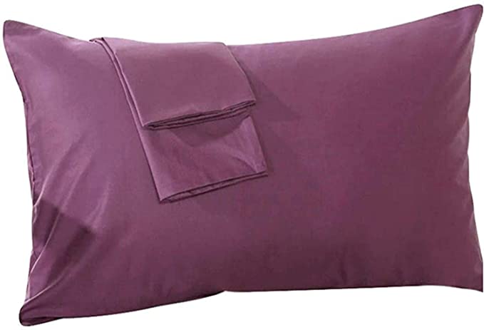 Travel Pillow Case 12x16 Pillow Cover Set of 2 Zipper Closure Toddler Pillowcase Genuine 600 Thread Count 100% Soft Egyptian Cotton Toddler Travel Size Small Pillow Case Plum Solid