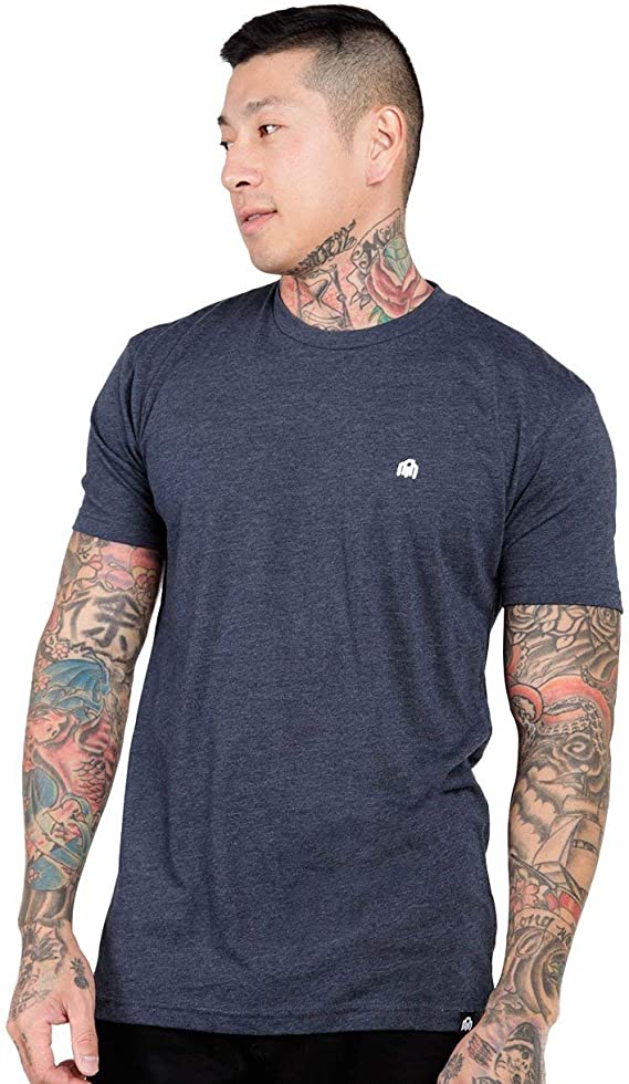 INTO THE AM Men's Premium Basic Tees - Ultra-Soft Short Sleeve Modern Fit Everyday Crew Neck T-Shirts