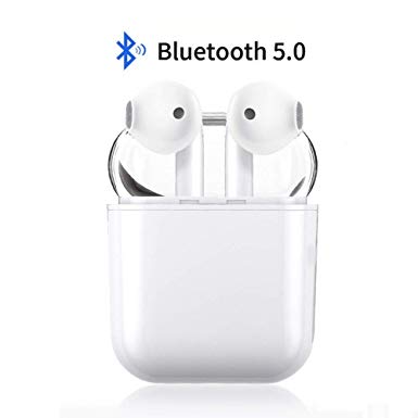 Bluetooth Earbuds, White Wireless Earbuds in-Ear Headphones Hands Free Noise Cancelling Headset Compatible with Android/iPhone XR X 8 8plus 7 7Plus 6 6plus Samsung Galaxy S9 S8 Huawei
