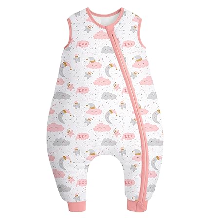 Yoofoss Baby Sleep Sack with Feet 18-36 Months, TOG 3.0 Toddler Wearable Blanket with 2-Way Zipper, 100% Cotton Fabric Winter Toddler Sleeping Sack