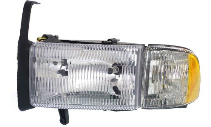 Evan-Fischer EVA13572014011 New Direct Fit Headlight for DODGE FULL SIZE P/U 94-02 LH Assembly Halogen w/ Corner Light Old Body Style (99-02 w/o Sport Pkg.) Driver Side Replaces Partslink# CH2502101