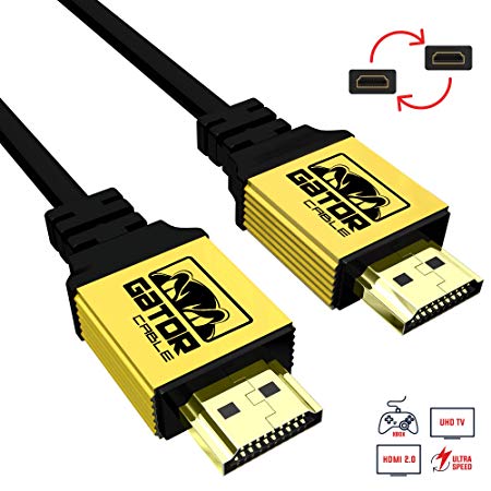 Ultra Speed HDMI UHD V2.0 Cable - 3D, HD 4K HDMI Cable, HDCP V2.1, 24K Gold-Plated Connectors (6 FT, Gold)