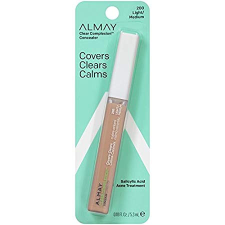 Almay Clear Complexion Oil-Free Concealer, Light/Medium [200], 0.18 oz