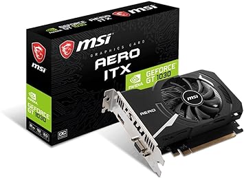 MSI Gaming GeForce GT 1030 2GB GDRR4 64-bit HDCP Support DirectX 12 ITX OC Graphics Card (GT 1030 AERO ITX 2GD4 OC)