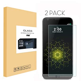 LG G5 Screen Protector[2 pack],GeekerChip Tempered Glass Protective Screen Film,9H Hardness,Bubble Free For LG G5