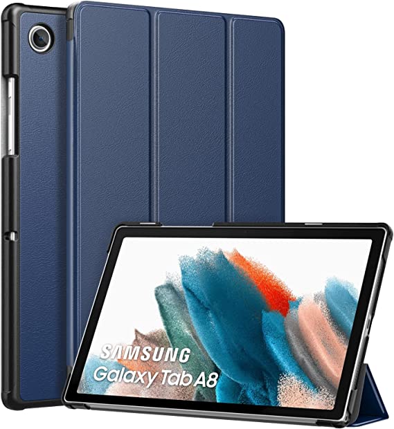 MoKo Case Fits Samsung Galaxy Tab A8 10.5 Inch 2022 (SM-X200/SM-X205/SM-X207), Lightweight Slim Shell Shockproof Back Stand Cover with Auto Wake/Sleep, Indigo