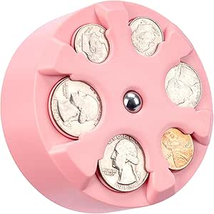 JOYTUTUS Pink Coin Holder, Large Capacity Coin Holder for Car, Portable Car Change Holder Coin Organizer, Car Trucks Accessories, Coin Sorter for Car & Wallet & Pocket