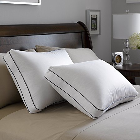 Pacific Coast Feather Company 25986 SuperLoft Luxury White Goose Down Pillow with Cotton Cover, 2” Gusset Cover, King