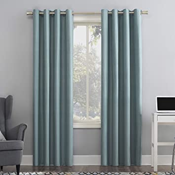 Sun Zero Duran Thermal Insulated 100% Blackout Grommet Curtain Panel, 50" x 84", Mineral