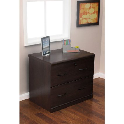 Z-Line Designs 2-Drawer Lateral File Espresso Cabinet with Black Accents