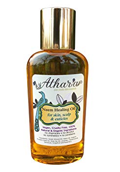 Natural Acne Treatment for Skin Adults and Teens 100% All Natural Serum for Skin Face and Hair by Athar'a Pure Neem Healing Oil Non-Clogging Vegan and Cruelty Free Satisfaction Guaranteed