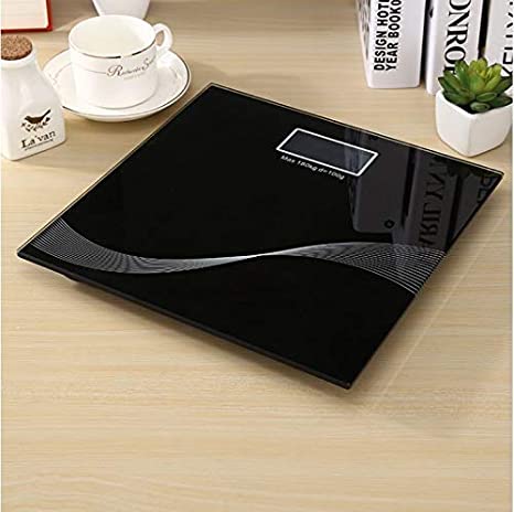 KWT Electronic Thick Tempered Glass & LCD Display Digital Personal Bathroom Health Body Weight Weighing Scales For Body Weight, Weight Scale Digital For Human Body (Strip)
