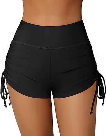 ATTRACO Women Swim Shorts High Waisted Swimsuit Shorts Swim Bottom Board Shorts