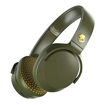 Skullcandy Riff Wireless On-Ear Headphones with Microphone, Bluetooth Wireless, Rapid Charge 10-Hour Battery Life, Foldable, Plush Ear Cushions with Durable Headband, Olive/Green