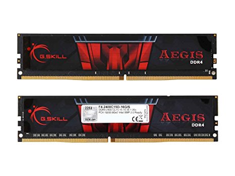 G.SKILL Aegis 16GB 2 x 8GB 288-Pin SDRAM DDR4 2400 (PC4 19200) Intel Z170/X99 Platform Desktop Memory F4-2400C15D-16GIS