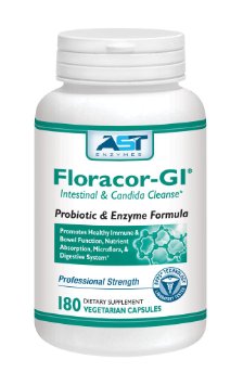 Floracor-GI Candida Yeast Cleanse ProBiotic And PreBiotic Enzymes 180 Capsules