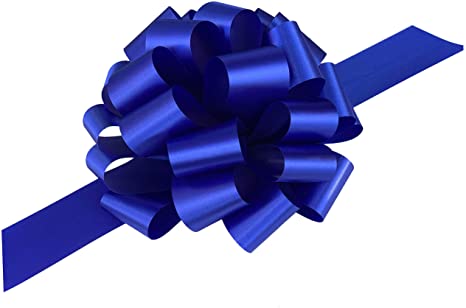 Large Royal Blue Ribbon Pull Bows - 9" Wide, Set of 6, Healthcare Workers Support Ribbon, Police Support, Bows for Gifts, Christmas, Presents, Birthday, Gift Basket, Fundraiser, Graduation, Easter