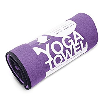 YogaRat 100-Percent Microfiber Yoga Towels, Mat Length (24-Inch X 72-Inch), Purple/Black