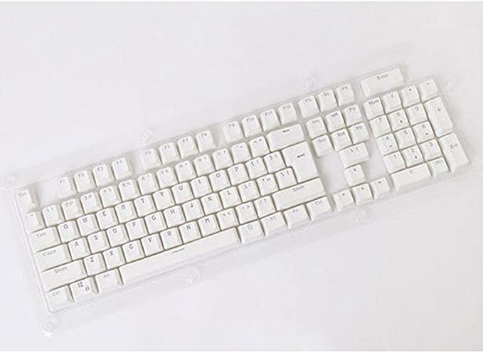 hudiemm0B Doubleshot PBT Spacebar 104 Keycap Backlit for Cherry MX Mechanical Keyboard White