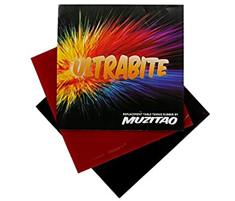 Muzitao UltraBite Table Tennis Rubber (2 Pack, 1 x Red   1 x Black) Table Tennis Bat Replacement Rubbers