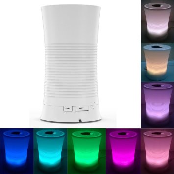 LVCEN 100ml Ultrasonic Diffuser Air Humidifier Purifier Aromatherapy Essential Oil Diffuser with Multi-Color LED Light for Home Office Etc--US Shipping