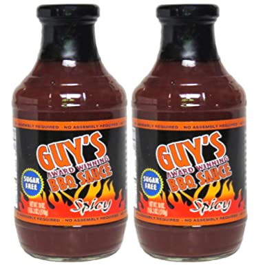 Guy's Award Winning Sugar Free BBQ Sauce - 2 Pack - Spicy