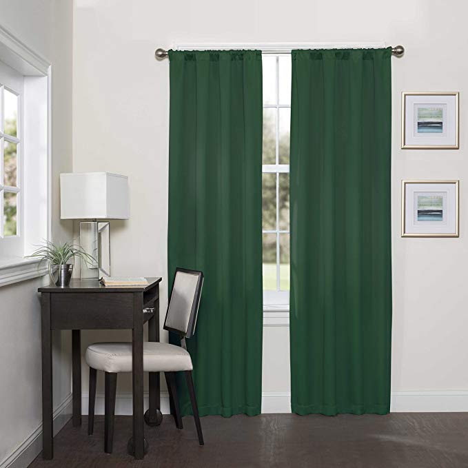 Eclipse Darrell Thermaweave Blackout Window Curtain Panel, 37" x 95", Emerald