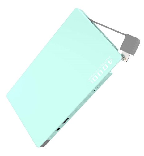 Power Bank Unpluggit® Ultra Thin Fast Charging 4000 mAh Portable Charger External Battery Built-In iPhone, iPad Lightning & Micro USB Plug