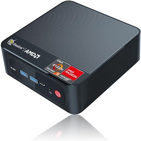 Beelink SER5 Mini PC,AMD Ryzen 5 5560U(6C/12T,up to 4.0 GHz),Mini Computer 16GB DDR4 RAM 500GB NVMe SSD Graphics 6 core 1600 MHz,Wifi6 BT5.2,Auto Power On