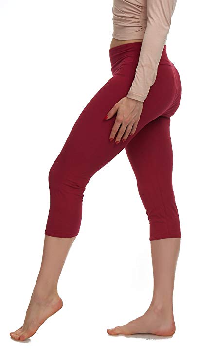 Extra Soft Capri Leggings with High Yoga Wast - 20 Colors - Plus