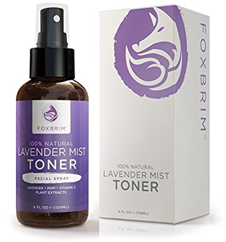 Lavender Mist Facial Toner - 100% Natural - The Best Face Toner - Refreshing & Revitalizing - Nourishing & Restoring Ingredients - MSM, Aloe, Yucca, Spirulina, Gotu Kola & Vitamin C - Foxbrim 4OZ