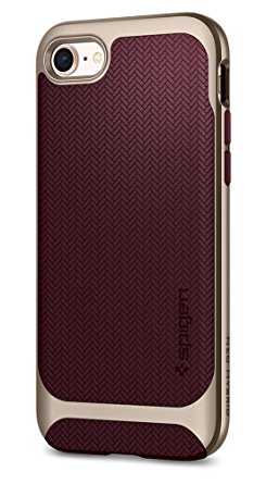 Spigen Neo Hybrid Herringbone iPhone 8 Case / iPhone 7 Case with Flexible Inner Protection and Reinforced Hard Bumper Frame for Apple iPhone 8 (2017) / iPhone 7 (2016) - Burgundy