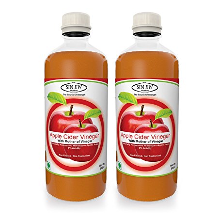 Sinew Nutrition Apple Cider Vinegar with Strands of Mother, 500 ml (Pack of 2)