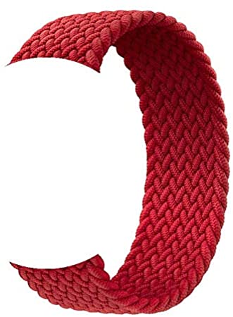 Teclusive Ultra Luxury Nylon Woven Cloth Braided Solo Strap 40mm / 38mm Compatible for iWatch Series 6 / SE/Series 5 / Series 4 / Series 3 / Series 2 (Medium, Red)