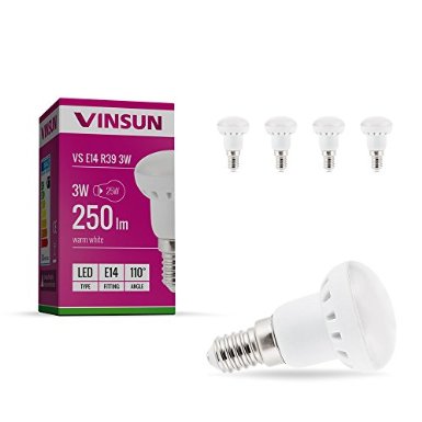 VINSUNreg E14 R39 LED bulb 3W - 25W light bulb - warm white - 250lm  E14 R39 reflector - Pack of 4