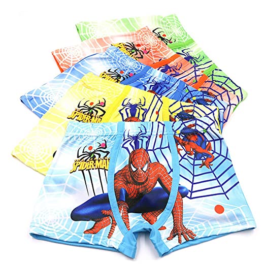 3-8 Years Boys Cool Patterned Boxer Briefs Cotton Character Underwear,5 Pack