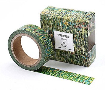 The Colors of Van Gogh Sticky Washi Tape Notebook Masking DIY Decoration Tag (Irises)