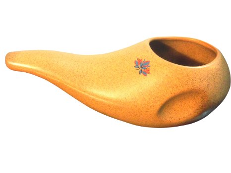 Sattvic Path Ceramic Neti Pot (Clay Brown) - Ergonomically Designed and Hand-made Premium Quality Neti Pots From the Ancient Yoga Tradition - Alleviates Sinus and Allergy Symptoms - Made By Traditional European Artisans - No Slip Easy Grip Design - Lifetime Guarantee