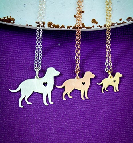 Labrador Retriever Dog Necklace - Lab - IBD - Personalize with Name or Date - Choose Chain Length - Pendant Size Options - Sterling Silver 14K Rose Gold Filled Charm - Ships in 2 Business Days