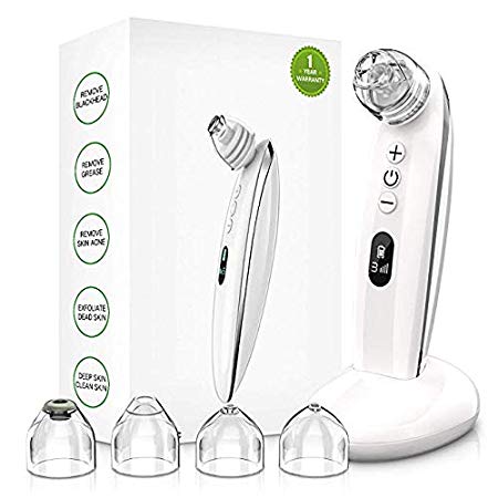 Blackhead Remover Pore Vacuum Cleaner - Blackhead Extractor, Blackhead Vacuum USB Rechargeable Suction With 4 Replaceable Probes and 6 Suction Power