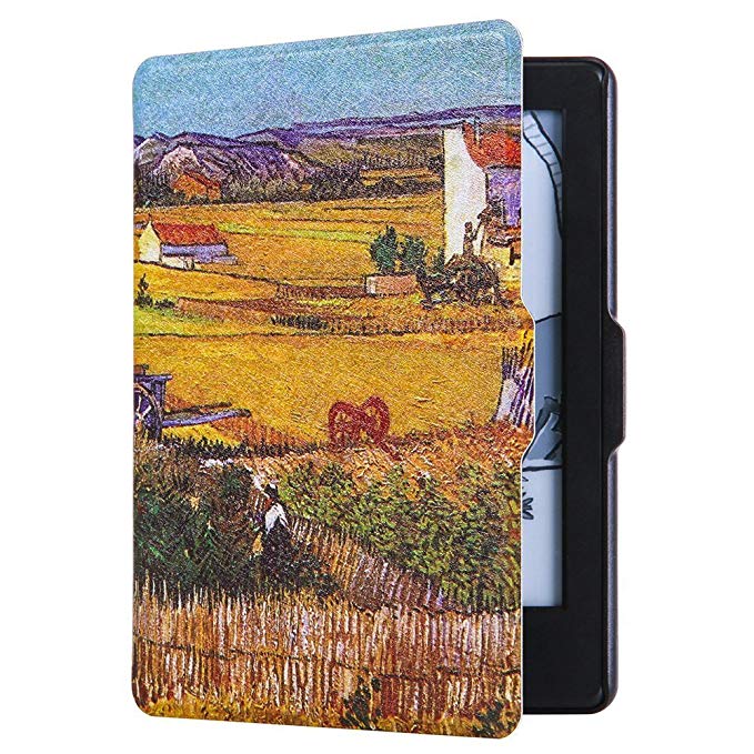 Huasiru Painting Case for Kindle 8th Generation 2016 (Dimensions 6.3 x 4.5 x 0.36 Inches) ONLY - Cover with Auto Wake/Sleep, Harvest