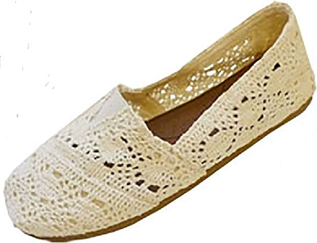 Shoes 18 Womens Canvas Crochet Slip on Shoes Flats