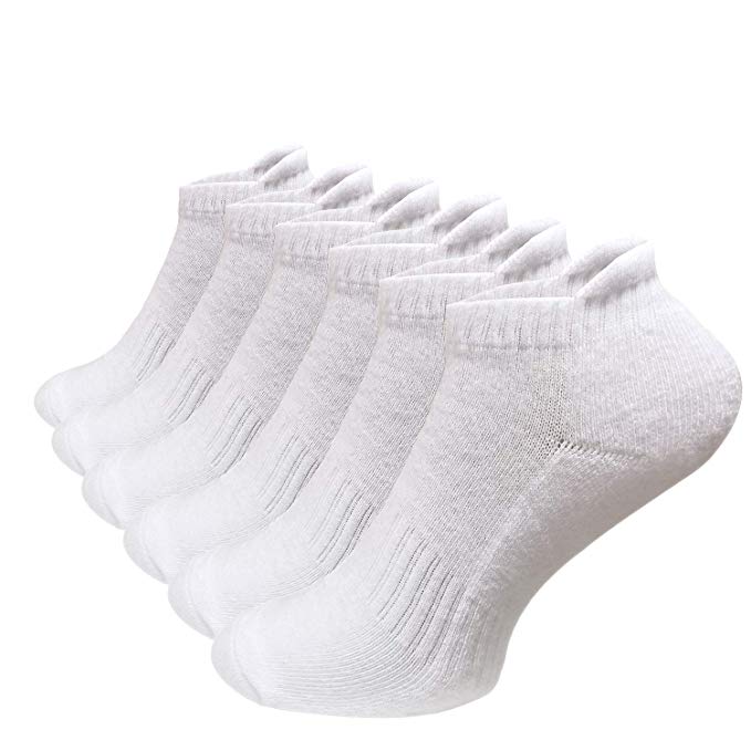 Men's Performance No Show Athletic Socks Running Sports Comfort Cushioned Tab Socks（6 Pairs）